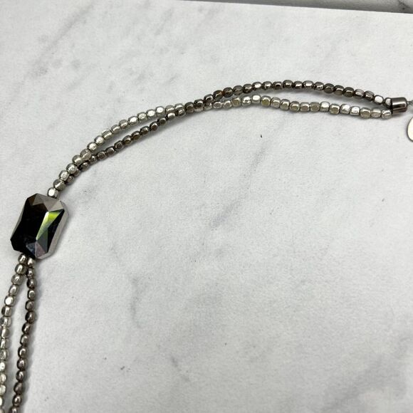 Chico's Silver Tone Double Strand Beaded Long Necklace - Picture 2 of 11